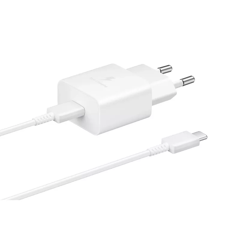 AC Indoor Fast Charger Samsung EP-T1510XWEGEU, USB-C 1-Port, 5–9 V, 1 m Kabel, Weiß