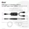 CLUB3D USB Type-C, Y-Ladekabel auf 2x USB Type-C, max. 100W, 1,83m/6ft M/M