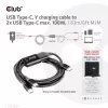 CLUB3D USB Type-C, Y-Ladekabel auf 2x USB Type-C, max. 100W, 1,83m/6ft M/M