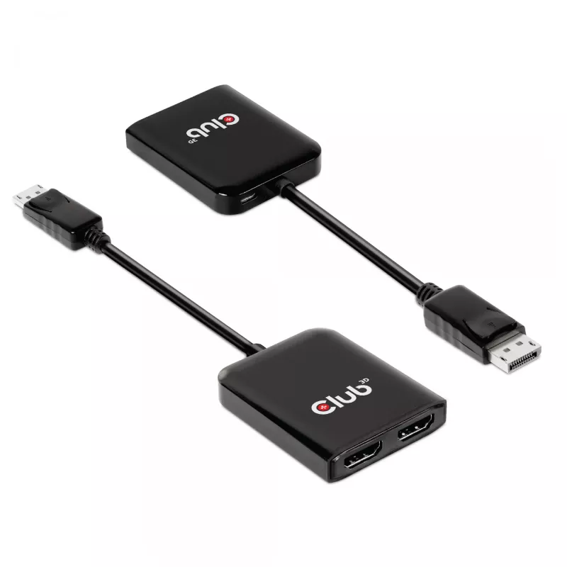 CLUB3D Multi Stream Transport (MST) Hub DisplayPort 1.4 auf HDMI Dual Monitor 4K60Hz M/F
