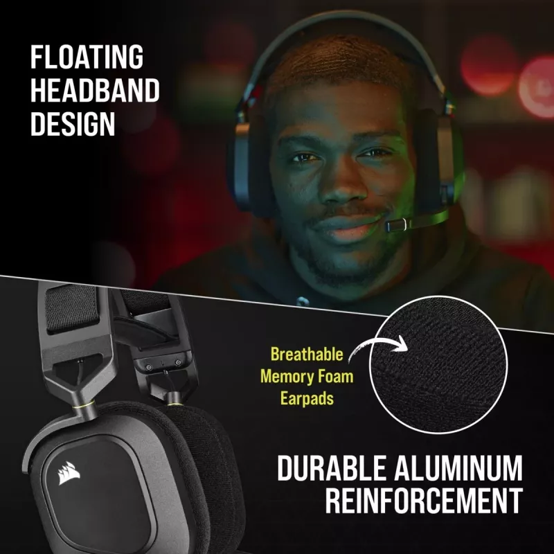 CORSAIR Gaming Headset HS80 - Wireless - Carbon