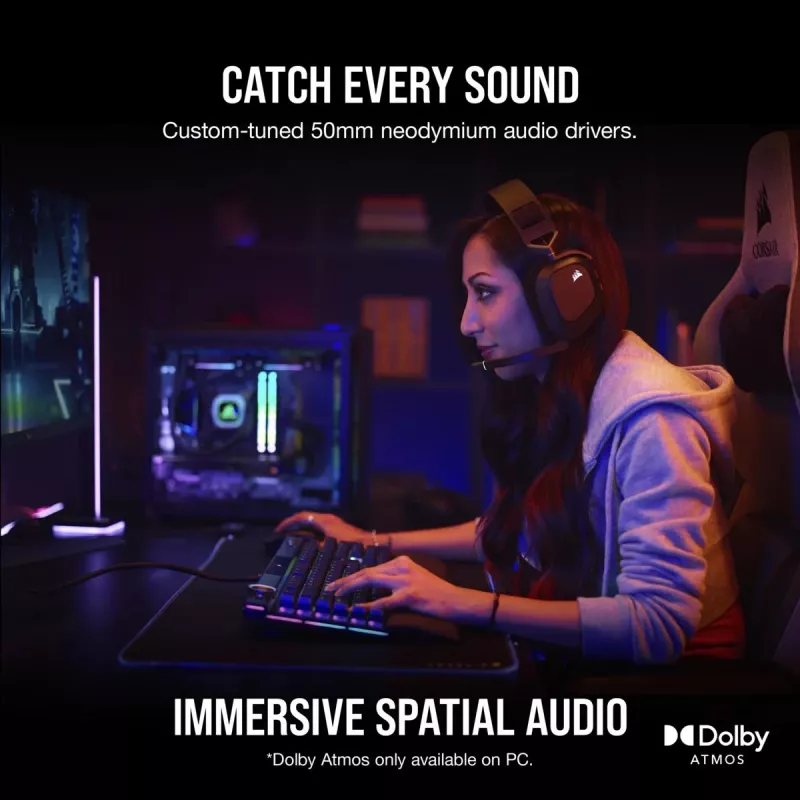 CORSAIR Gaming Headset HS80 - Wireless - Carbon
