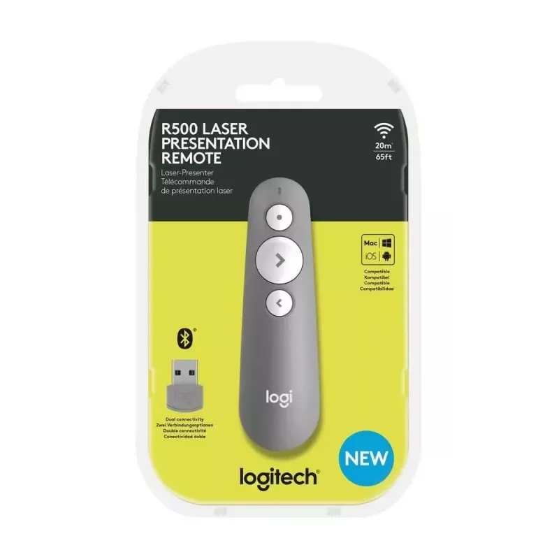 LOGITECH R500 Laser Präsentationsfernbedienung Grau