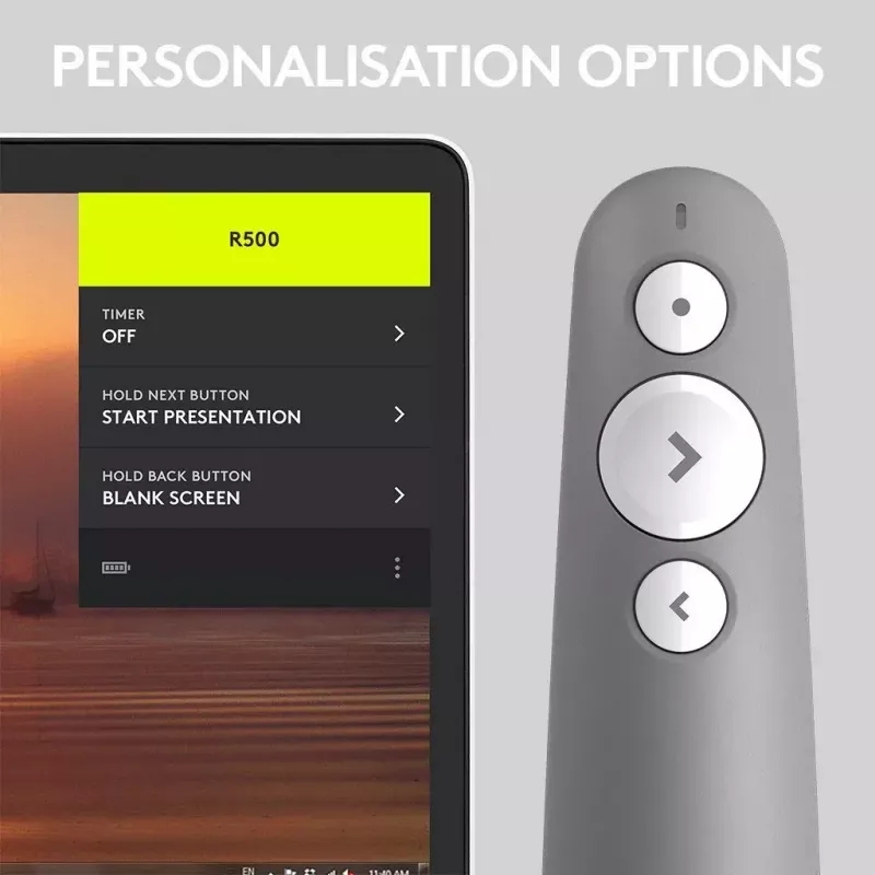LOGITECH R500 Laser Präsentationsfernbedienung Grau