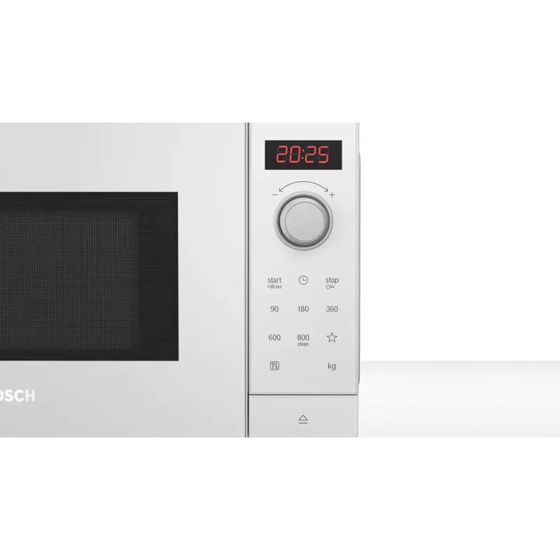 Solo-Mikrowelle Bosch Serie 2 FFL023MW0 — 800 W, 20 L, 5 Leistungsstufen, 270 mm Drehteller, weiß