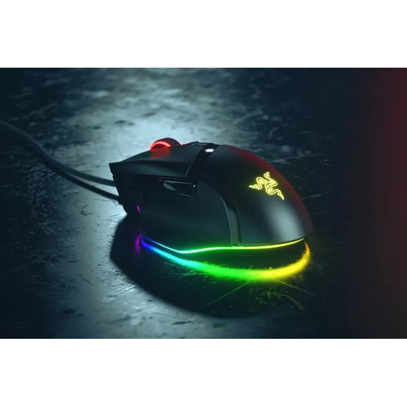 Gaming-Maus Razer Basilisk V3, rechtshändig, optisch 26.000 DPI, 11 programmierbare Tasten, USB Typ-A, schwarz