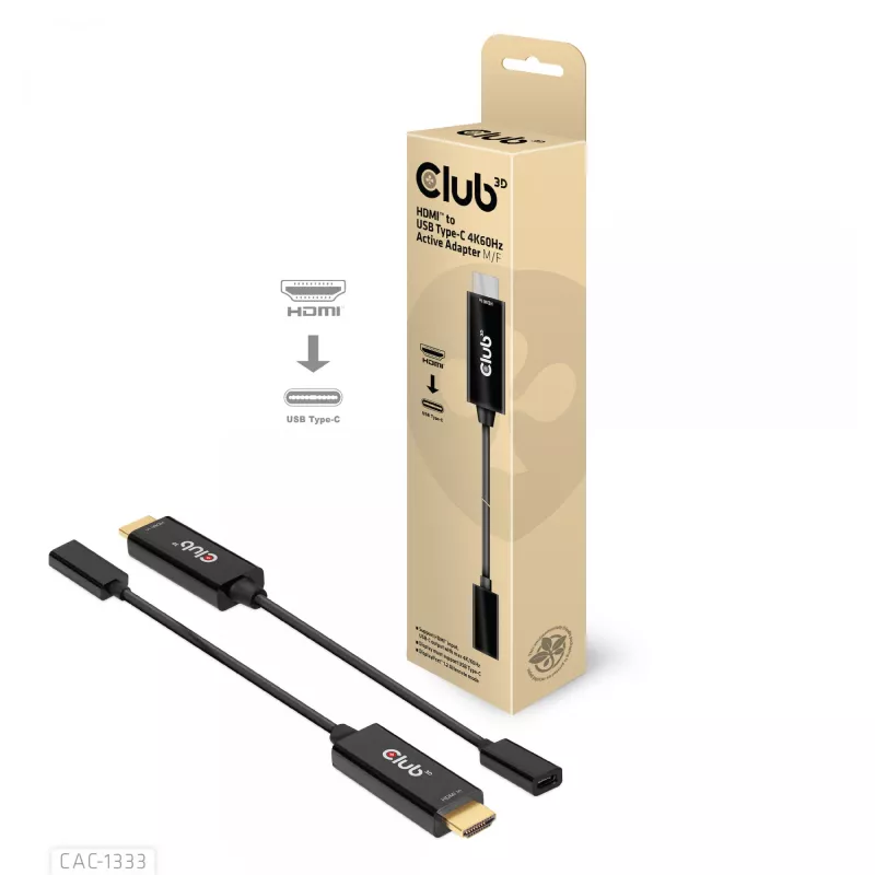 CLUB3D HDMI auf USB Typ-C aktiver Adapter 4K60Hz M/F