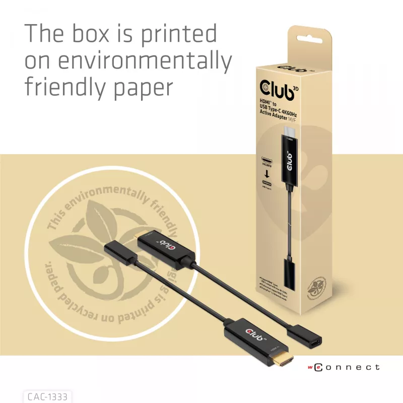 CLUB3D HDMI auf USB Typ-C aktiver Adapter 4K60Hz M/F