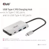 CLUB3D USB Gen2 Type-C PD-Lade-Hub auf 2x Type-C 10G-Ports und 2x USB Type-A 10G-Ports