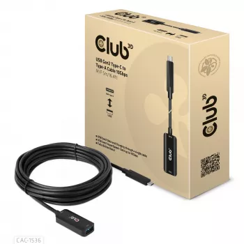 CLUB3D USB Gen2 Typ-C-auf-Typ-A-Kabel 10Gbps M/F 5m/16.4ft