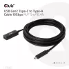 CLUB3D USB Gen2 Typ-C-auf-Typ-A-Kabel 10Gbps M/F 5m/16.4ft