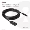 CLUB3D USB Gen2 Typ-C-auf-Typ-A-Kabel 10Gbps M/F 5m/16.4ft