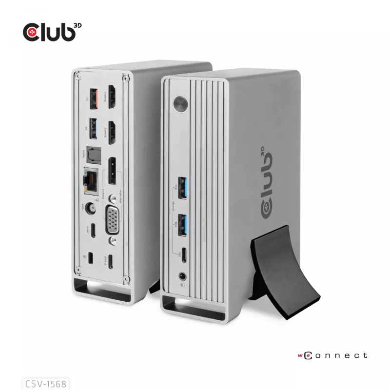 Docking Station CLUB3D CSV-1568 Metallgehäuse USB Gen2 Type-C USB Gen2 Type-A HDMI DP VGA RJ45 120W