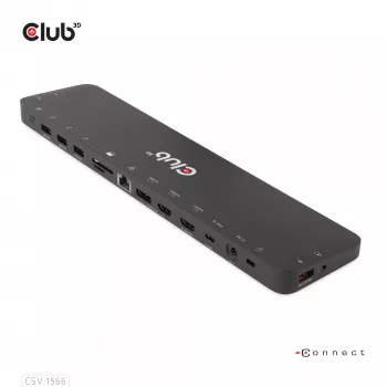CLUB3D USB Gen1 Type-C Triple Display DP Alt Mode Displaylink Dynamic PD Charging Dock mit 120-Watt-Netzteil