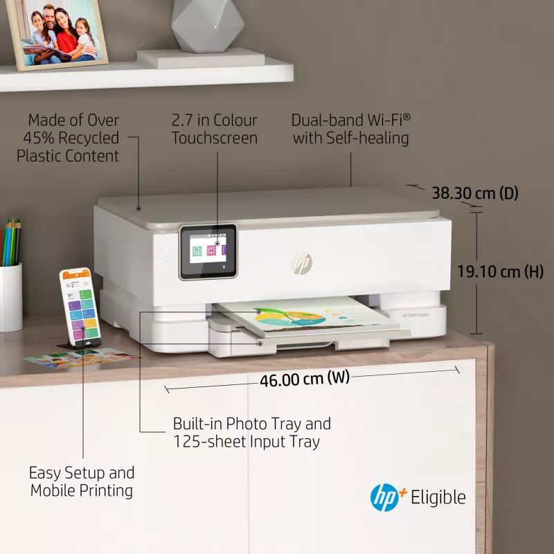 HP ENVY Inspire 7220e kabelloser All-in-One-Farbdrucker, Instant Ink; Kopierer, Scanner