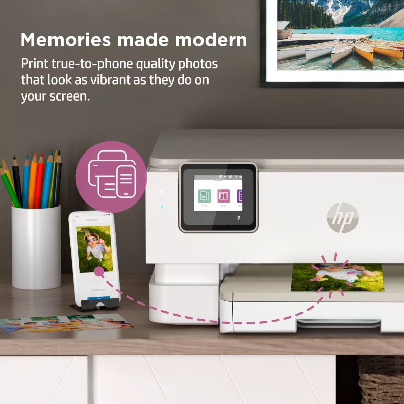 HP ENVY Inspire 7220e kabelloser All-in-One-Farbdrucker, Instant Ink; Kopierer, Scanner