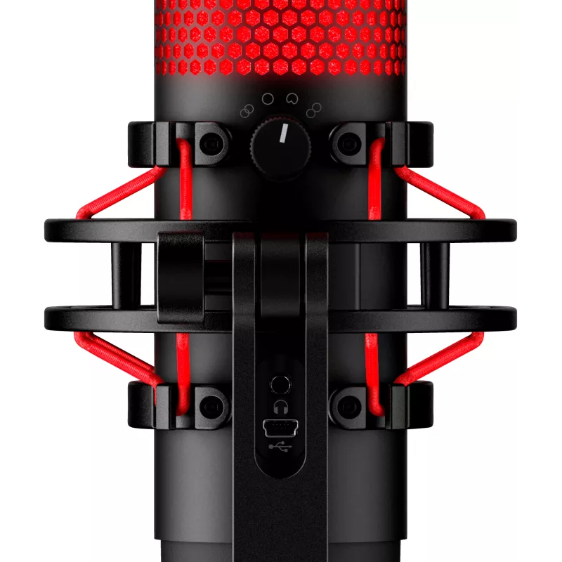 HyperX QuadCast - USB-Mikrofon (Schwarz-Rot) - Rote Beleuchtung