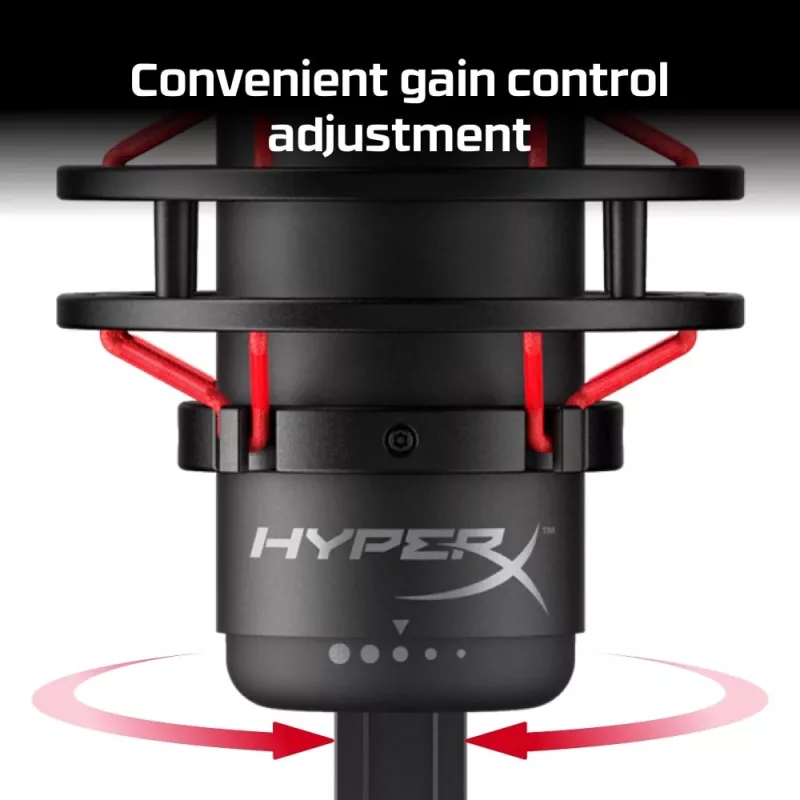 HyperX QuadCast - USB-Mikrofon (Schwarz-Rot) - Rote Beleuchtung