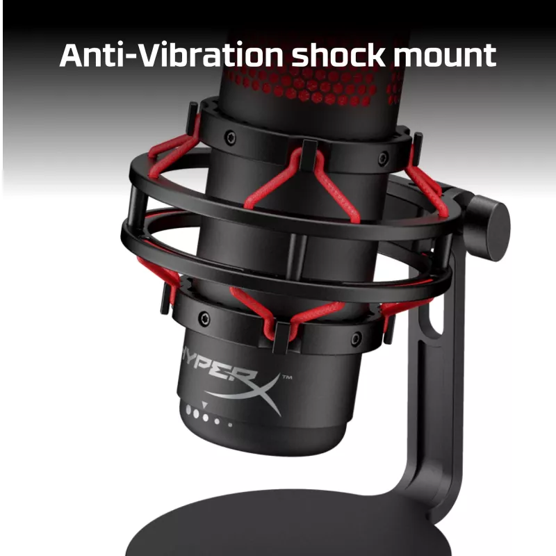 HyperX QuadCast - USB-Mikrofon (Schwarz-Rot) - Rote Beleuchtung