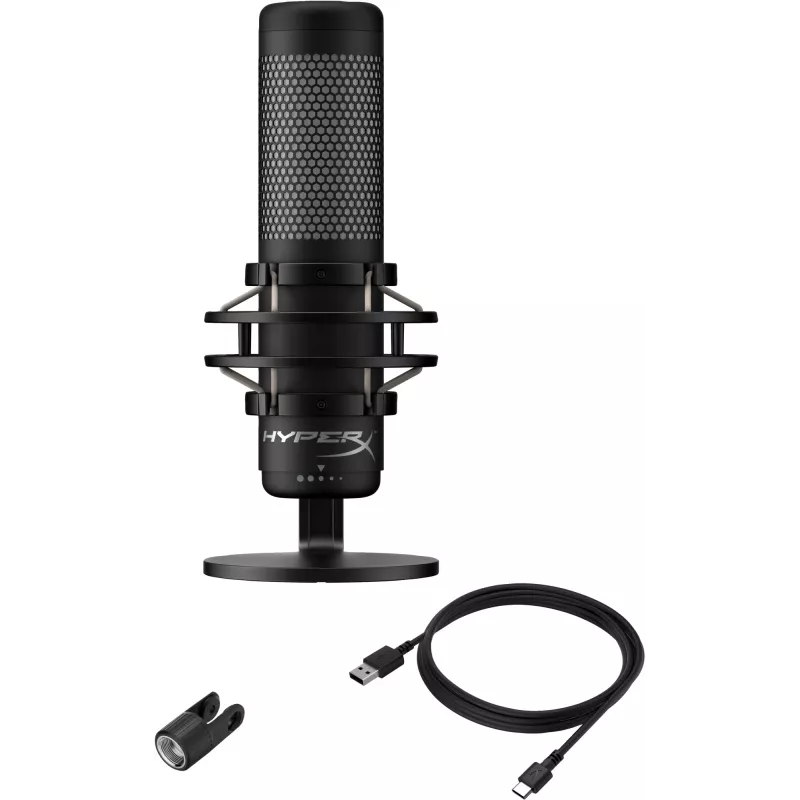 HyperX QuadCast S - USB-Mikrofon (Schwarz-Grau) - RGB-Beleuchtung