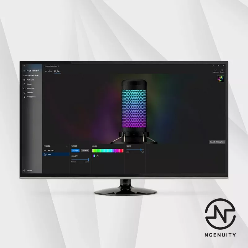 HyperX QuadCast S - USB-Mikrofon (Schwarz-Grau) - RGB-Beleuchtung