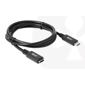 USB Gen1 Typ-C-Verlängerungskabel CLUB3D CAC-1531, 1 m, USB-C Stecker auf 2× USB-C Buchse, 5 Gbps, 60 W PD, 4K@60Hz