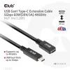 USB Gen1 Typ-C-Verlängerungskabel CLUB3D CAC-1531, 1 m, USB-C Stecker auf 2× USB-C Buchse, 5 Gbps, 60 W PD, 4K@60Hz