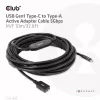 CLUB3D USB Gen1 Typ-C auf Typ-A aktives Adapterkabel 5 Gbit/s M/F 10 m