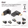 USB Typ-C Gen2 abgewinkeltes Adapter-Set, 2 Stück CLUB3D CAC-1528 — USB-C auf USB-C, unterstützt 4K@120Hz