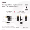 USB Typ-C Gen2 abgewinkeltes Adapter-Set, 2 Stück CLUB3D CAC-1528 — USB-C auf USB-C, unterstützt 4K@120Hz