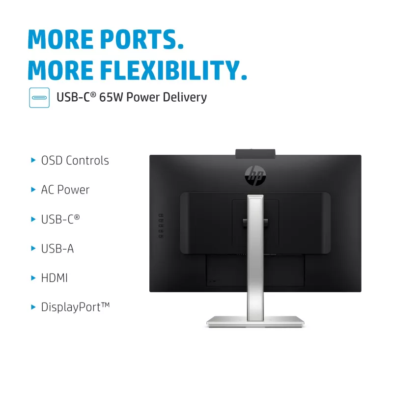 HP E-Series E27m G4 QHD USB-C Konferenzmonitor, 68,6 cm (27 Zoll), 2560 x 1440 Pixel, Quad HD, LCD, 5 ms, Schwarz