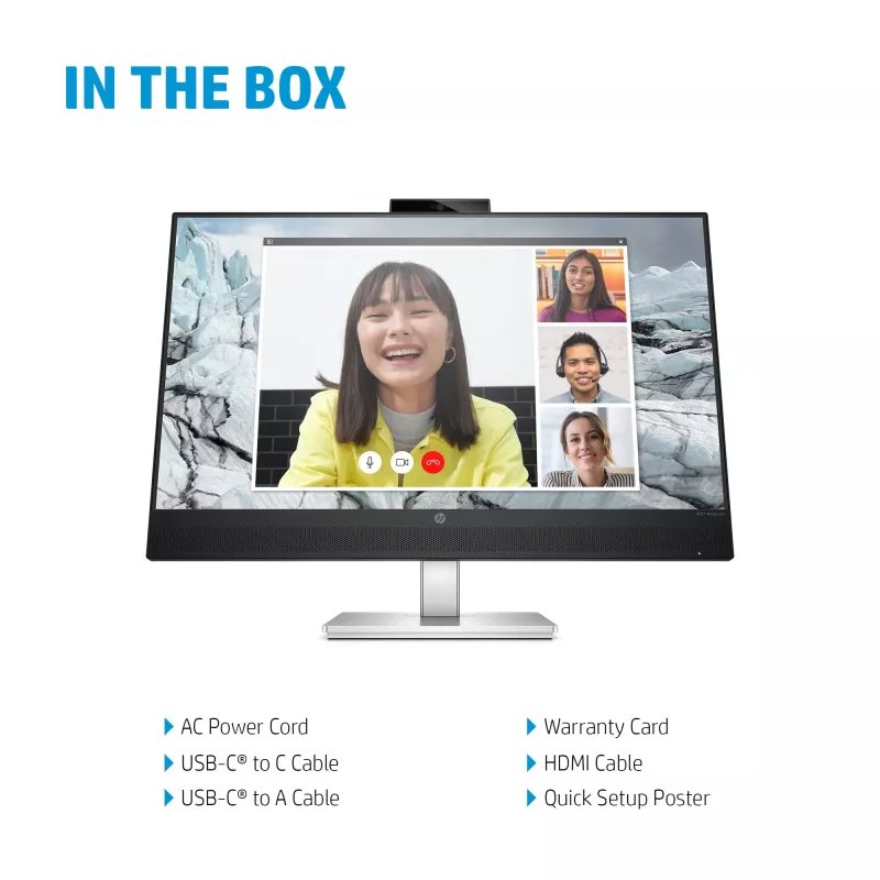 HP E-Series E27m G4 QHD USB-C Konferenzmonitor, 68,6 cm (27 Zoll), 2560 x 1440 Pixel, Quad HD, LCD, 5 ms, Schwarz