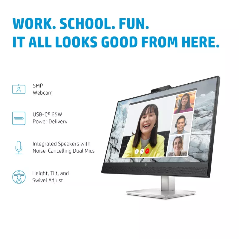 HP E-Series E27m G4 QHD USB-C Konferenzmonitor, 68,6 cm (27 Zoll), 2560 x 1440 Pixel, Quad HD, LCD, 5 ms, Schwarz