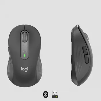 LOGITECH Signature M650 L Kabellose Maus – Für große Hände – Rechtshänder – Graphit