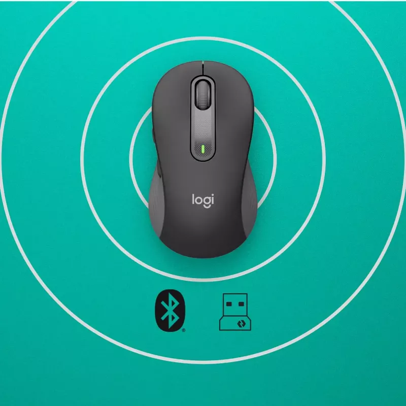 LOGITECH Signature M650 L Kabellose Maus – Für große Hände – Rechtshänder – Graphit