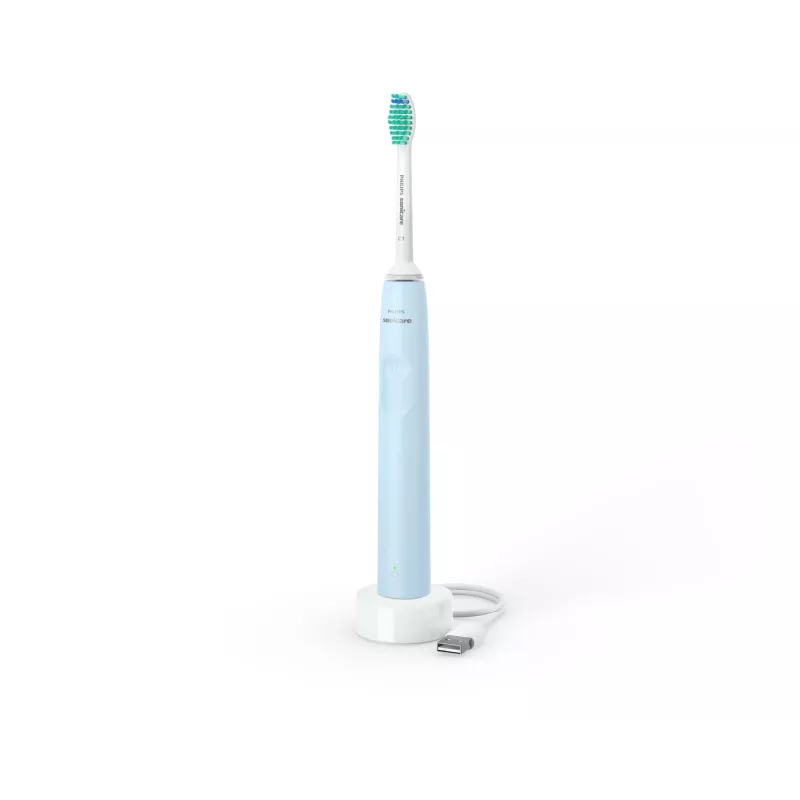 Elektrische Schallzahnbürste Philips HX3651/12 — sanfter Modus, integrierter Li‑Ion-Akku, 1 Bürstenkopf, weiß/blau