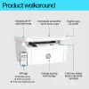 Multifunktions-Laserdrucker HP LaserJet MFP M140w — Mono, 20 ppm, 600×600 DPI, A4, Wi‑Fi, Ethernet, Weiß