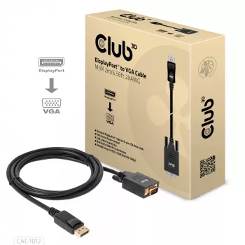 DisplayPort to VGA Kabel M/M CLUB3D CAC-1012 2m