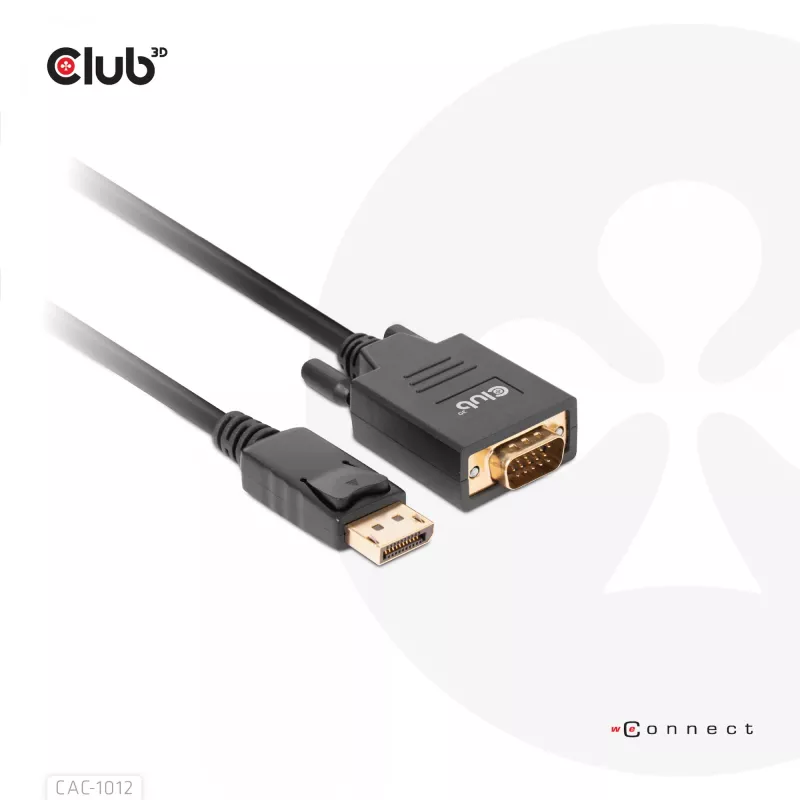 DisplayPort to VGA Kabel M/M CLUB3D CAC-1012 2m