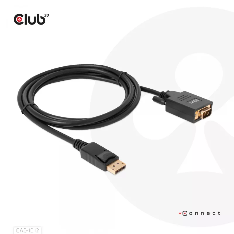 DisplayPort to VGA Kabel M/M CLUB3D CAC-1012 2m