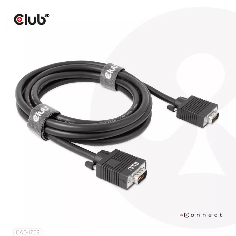 VGA-Kabel, bidirektional, M/M, 3 m, 28AWG, CLUB3D CAC-1703