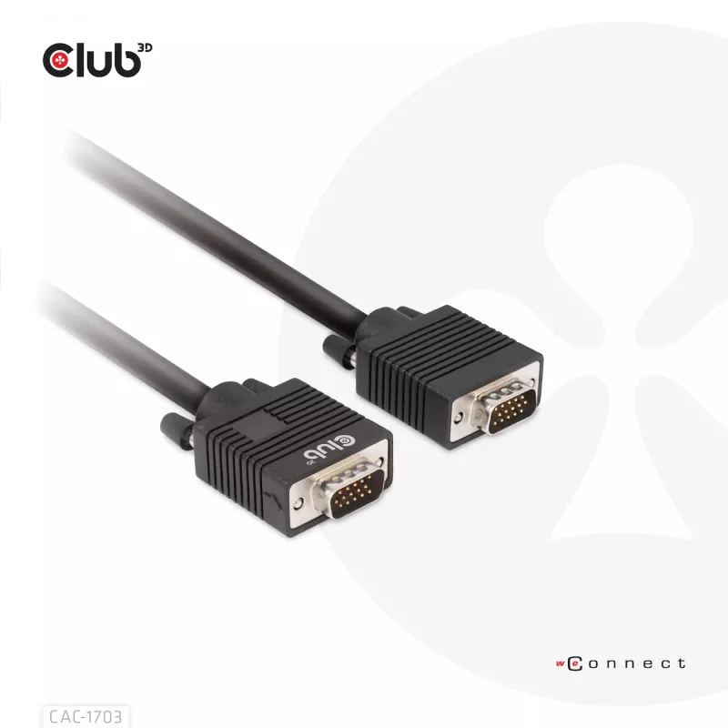 VGA-Kabel, bidirektional, M/M, 3 m, 28AWG, CLUB3D CAC-1703