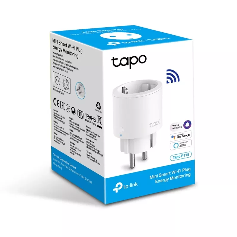 TP-Link Tapo Mini Smart Wi-Fi-Steckdose, Energieüberwachung, Innenbereich, Weiß, Status, Kabellos, Wi-Fi, 802.11b, 802.11g, Wi-Fi 4 (802.11n)