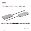 CLUB3D USB Gen1 Type-C 9-in-1-Hub mit HDMI, VGA, 2x USB Gen1 Type-A, RJ45, SD/Micro SD-Kartensteckplätzen und USB Gen1 Type-C-Buchse