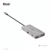 CLUB3D USB Gen1 Type-C 9-in-1-Hub mit HDMI, VGA, 2x USB Gen1 Type-A, RJ45, SD/Micro SD-Kartensteckplätzen und USB Gen1 Type-C-Buchse