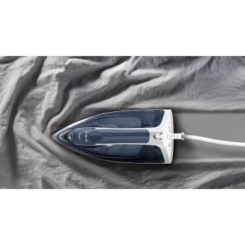 Tefal Express Steam FV2837 Trocken- und Dampfbügeleisen mit Cerilium-Bügelsohle 2400 W Blau, Grau, Weiß