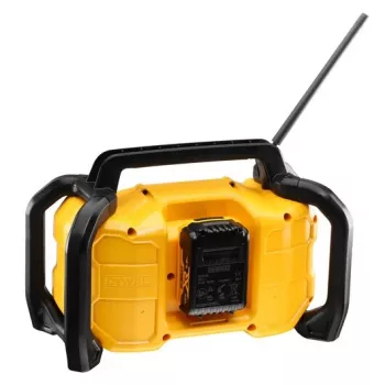 Tragbares Radio DeWALT DCR029-QW DAB UKW, Netz-/Gleichstrombetrieb, Bluetooth, USB-Ladefunktion, Display, schwarz/gelb