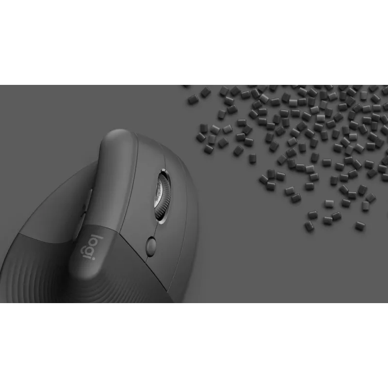 LOGITECH Lift Vertikale ergonomische Maus - Rechtshänder - Kabellos - Graphitschwarz
