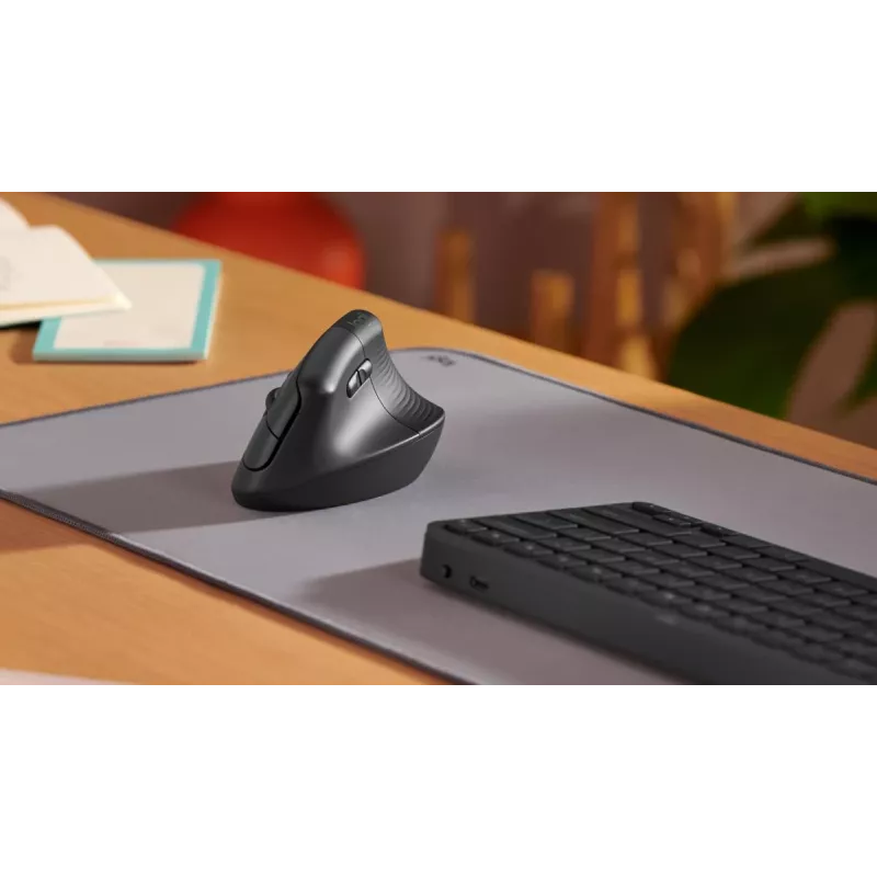 LOGITECH Lift Vertikale ergonomische Maus - Rechtshänder - Kabellos - Graphitschwarz