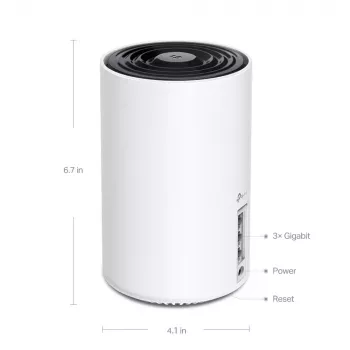 Router TP‑LINK AXE5400 Mesh Wi‑Fi 6E System — Tri‑Band 2.4/5/6 GHz, Abdeckung bis zu 670 m², 3× LAN, 4 interne Antennen
